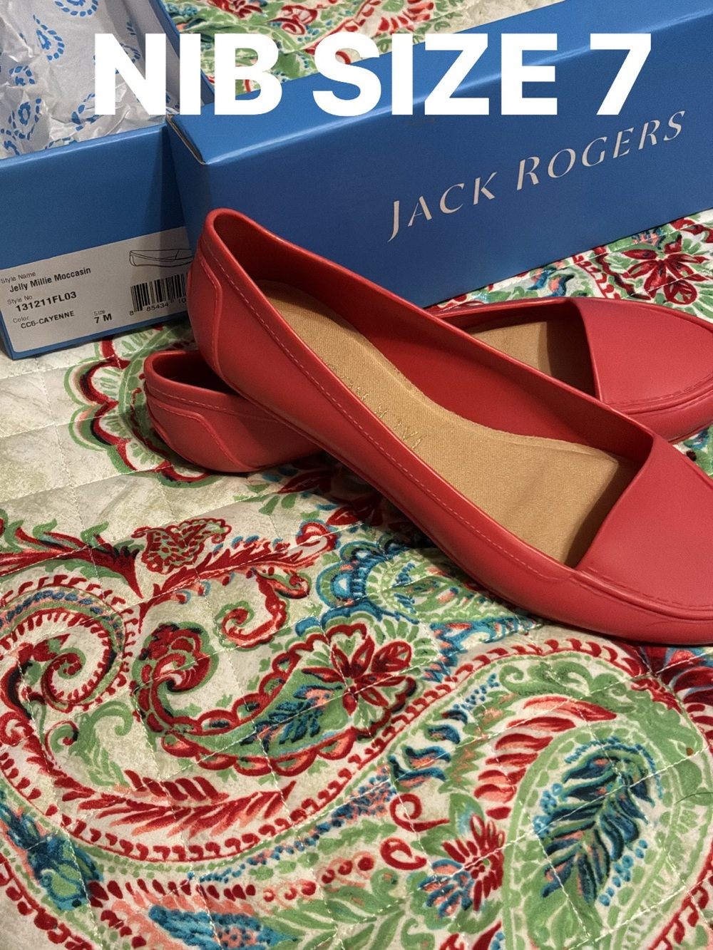 Jack Rogers Cayenne Red Ballet Flats - Women's Size 7
